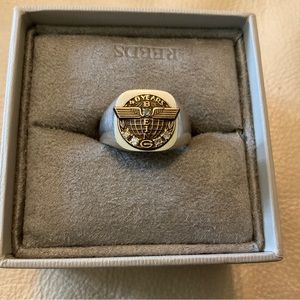 14K Gold Filled THE BOEING CO. 40 Years Service on Sterling Signet Ring